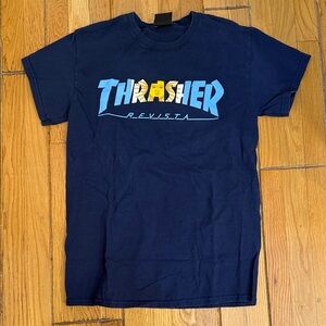 Thrasher Men's Dark Blue Graphic Tee